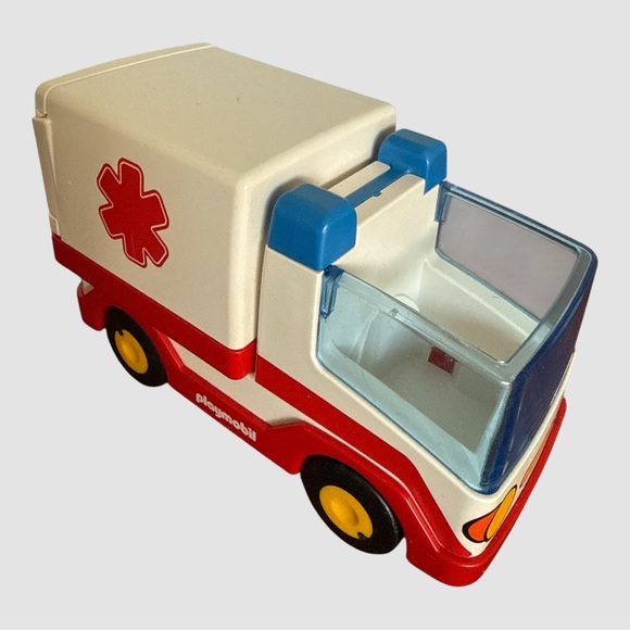 Vintage 1990's Playmobil 4 Figures Firemen First Aid & Customs Boat Ambulance - Picture 6 of 12